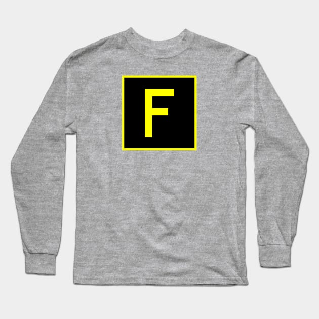 F - Foxtrot - FAA taxiway sign, phonetic alphabet Long Sleeve T-Shirt by Vidision Avgeek